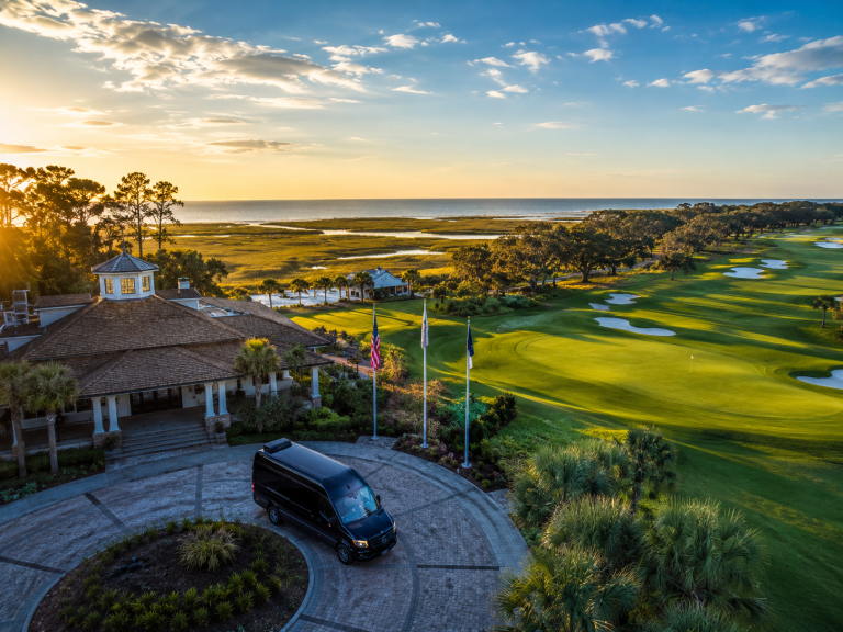 Platinum Executive Coaches professional chauffeur ready for golf transportation Hilton Head Island